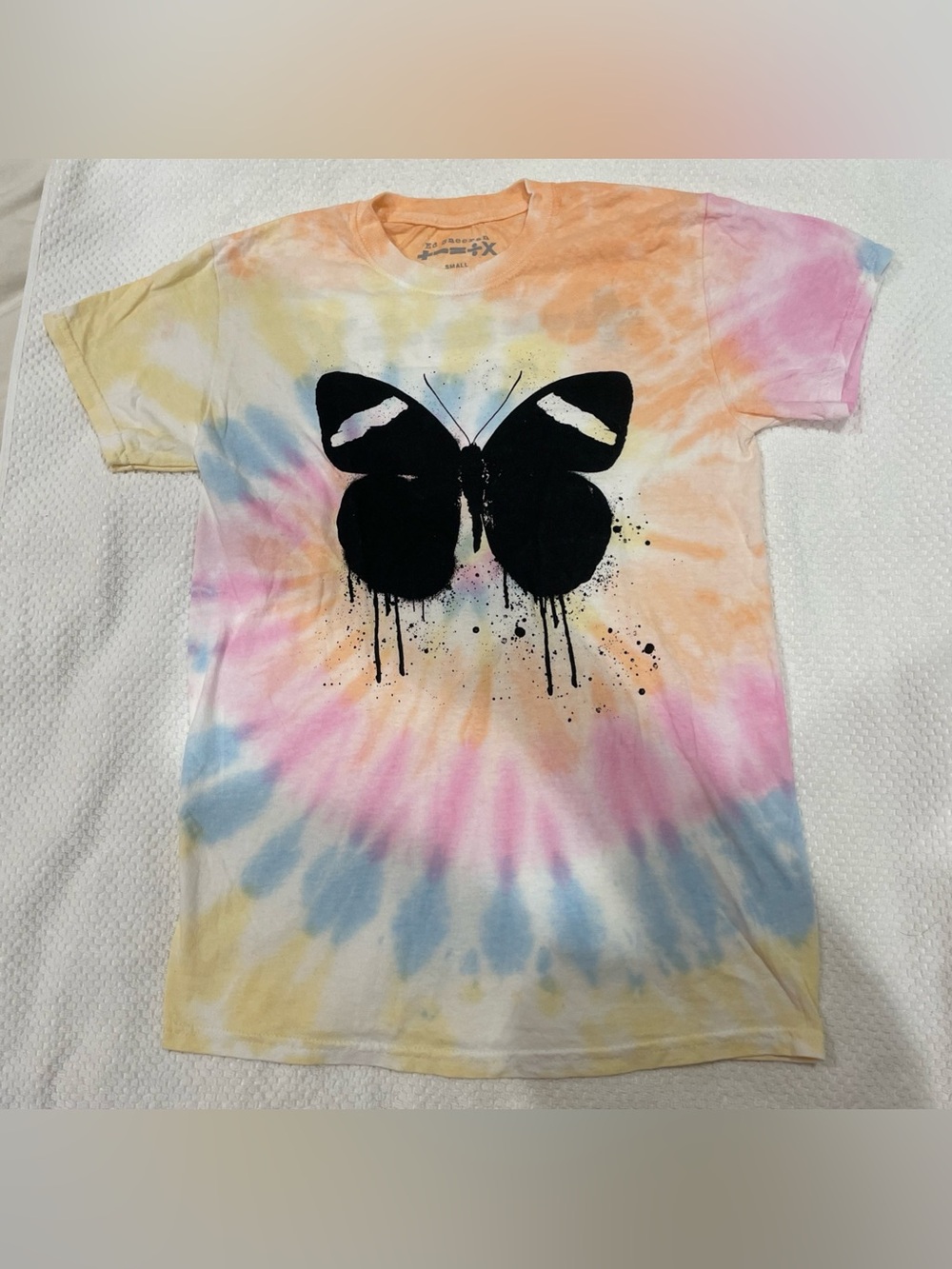 Ed Sheeran Mathematics Tour Tie Dye Butterfly T-Shirt Small
